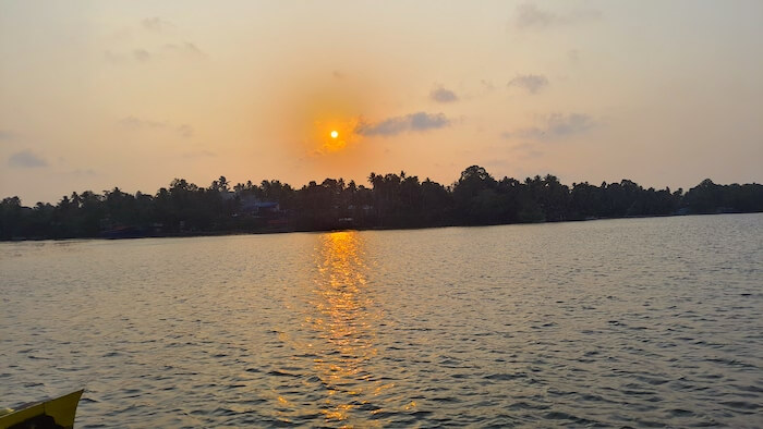 Sunset cruise on Ashtamudi Lake in Kollam