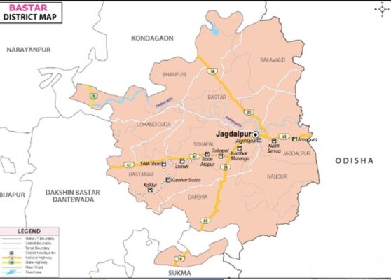 Bastar Distric Map